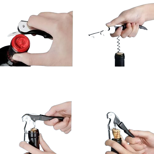 3-in-1 Stainless Steel Waiter's Corkscrew – Bottle Opener & Foil Cutter
