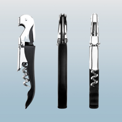 3-in-1 Stainless Steel Waiter's Corkscrew – Bottle Opener & Foil Cutter