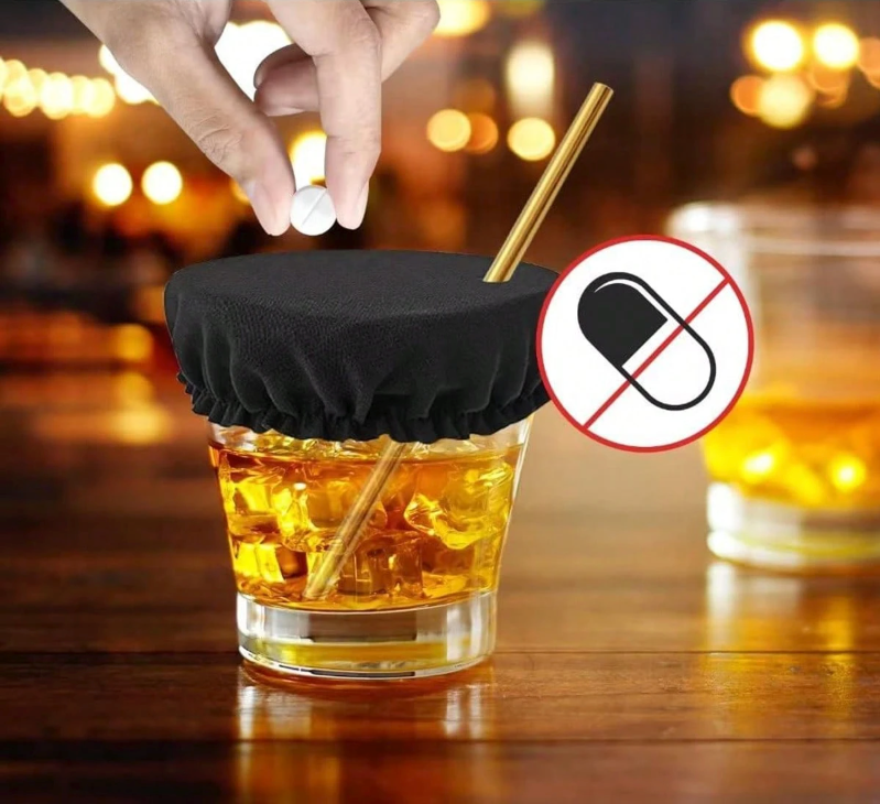 Reusable Cup Protector Covers (4-Pack) – Stretch Fabric Drink Covers with Straw Hole