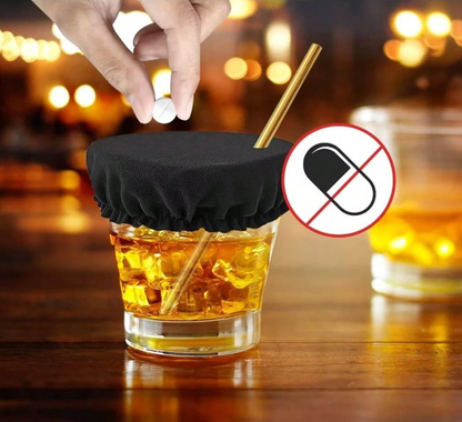 Reusable Cup Protector Covers (4-Pack) – Stretch Fabric Drink Covers with Straw Hole