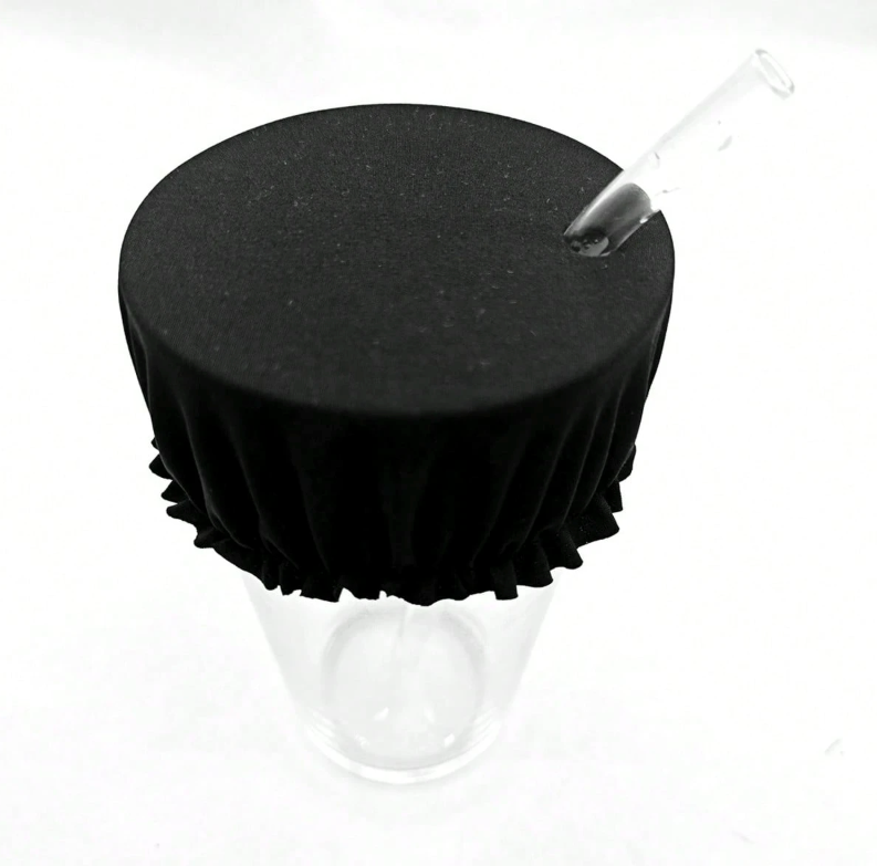 Reusable Cup Protector Covers (4-Pack) – Stretch Fabric Drink Covers with Straw Hole