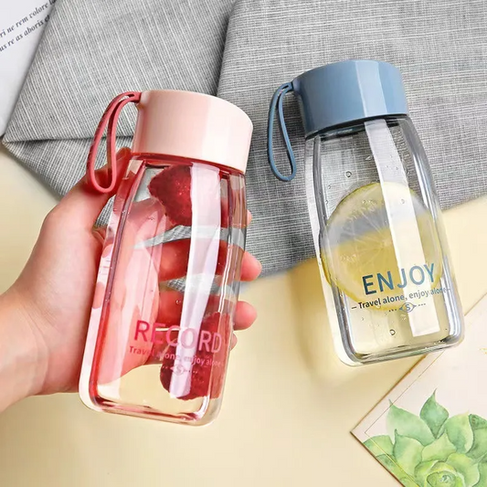 Portable Transparent Plastic Water Bottle with Handle – 500ml