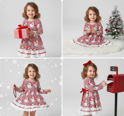 Girl's Santa stripe dress