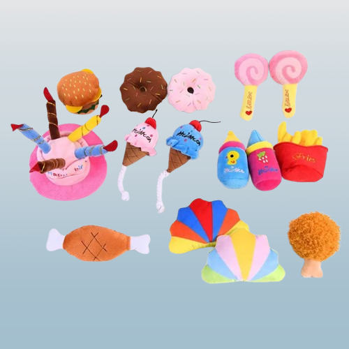 Squeaky & Bite Dog Plush Toys