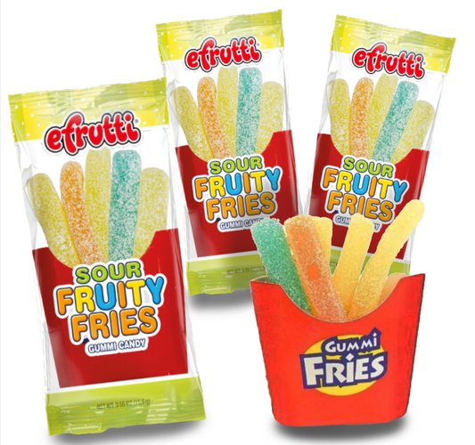 E.Frutti Sour Gummy Fruity Fries Candy – 3 Pack