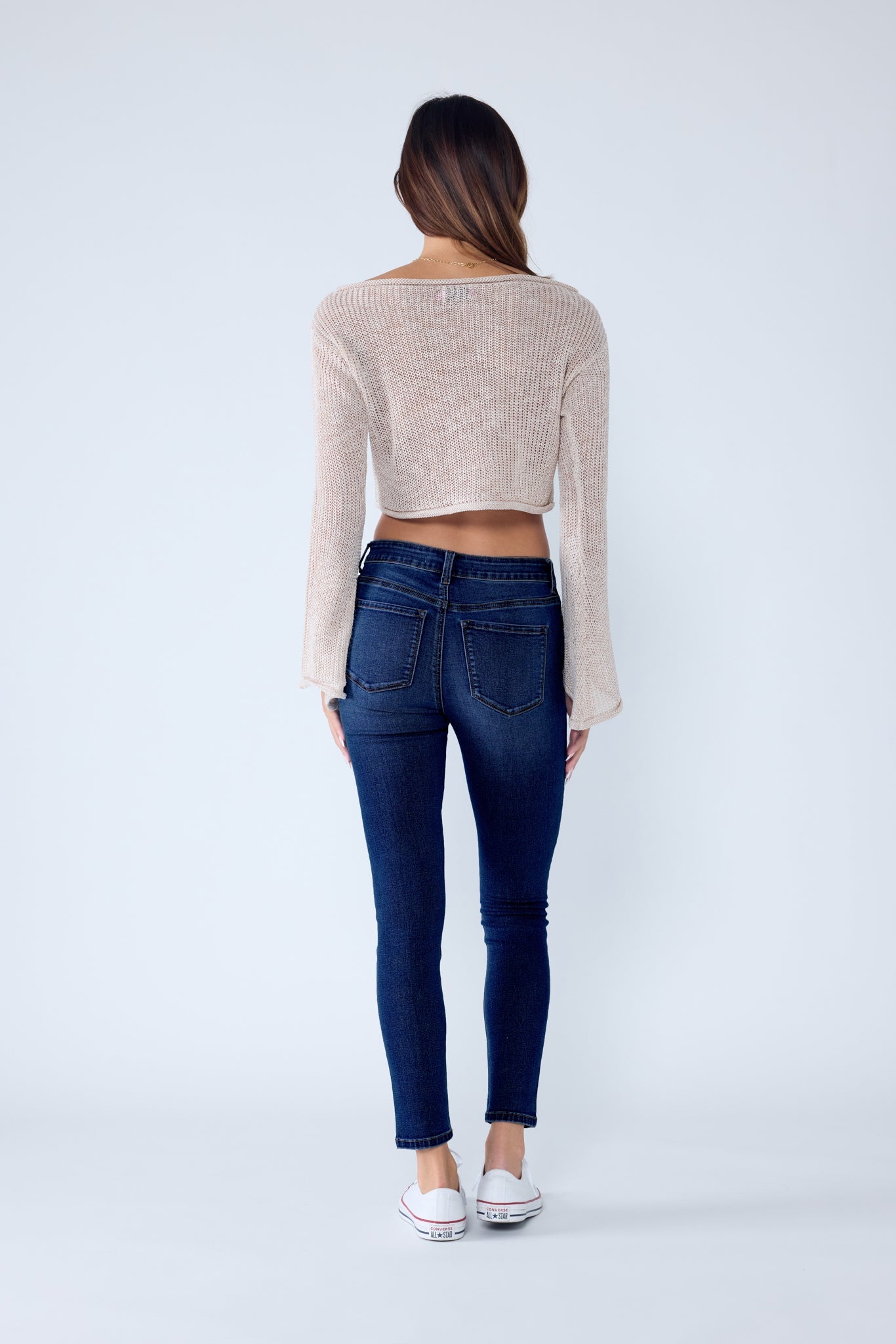 Classic High Rise Skinny Jeans with Hand Sanding