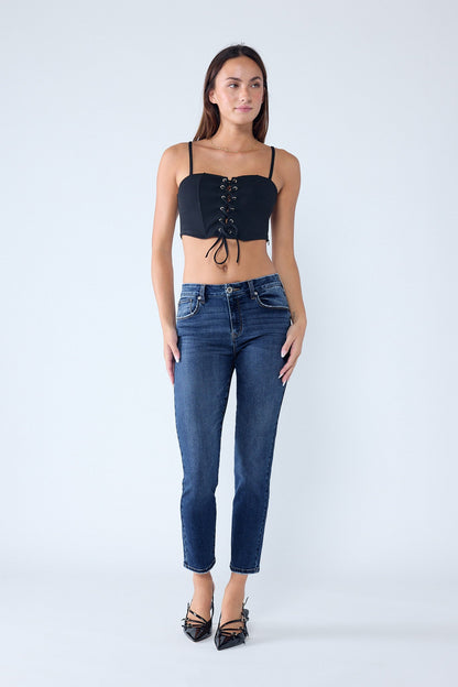 High Rise Stone Wash Classic Skinny Jeans