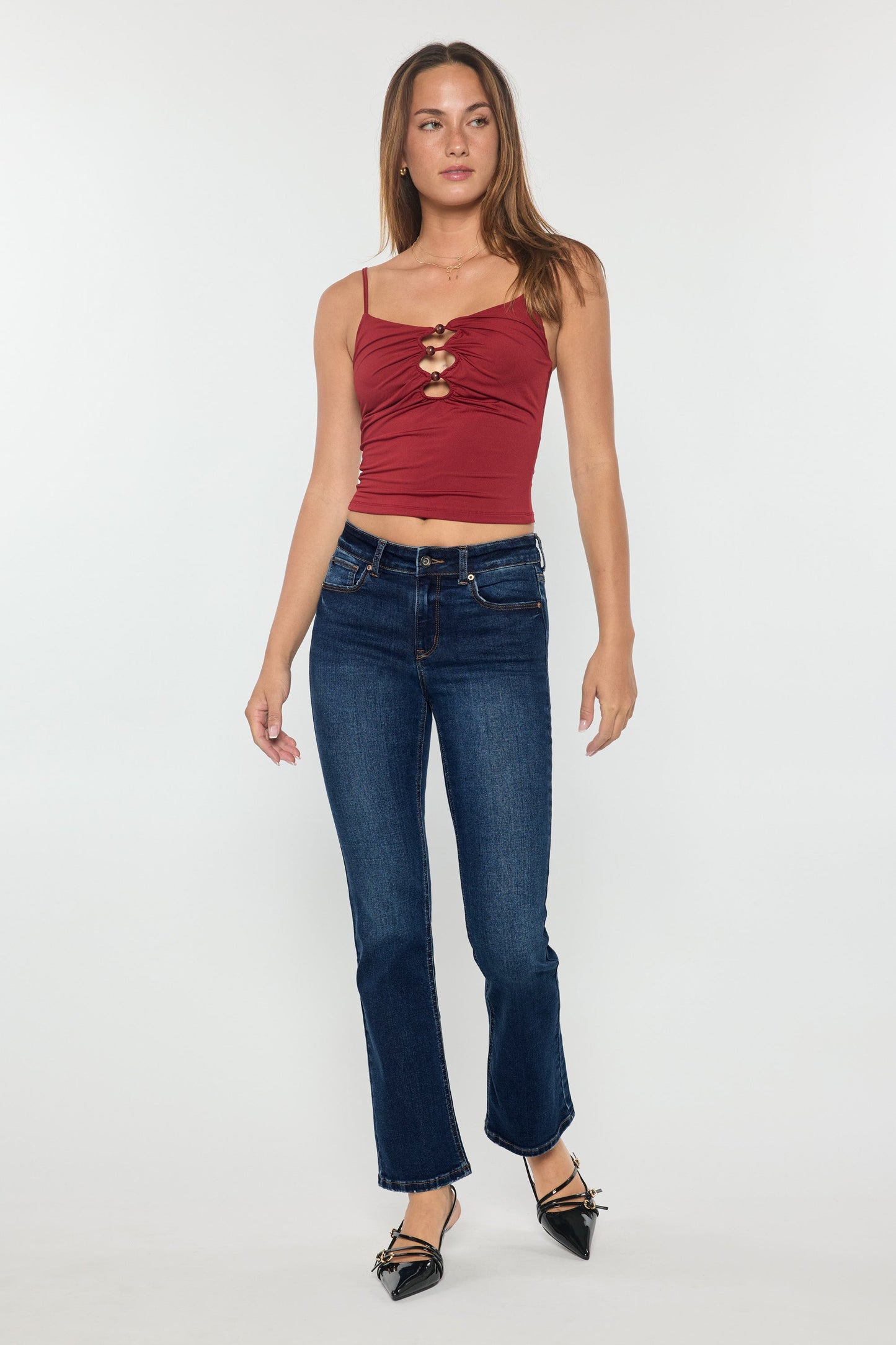 High Rise Slim Bootcut Jeans