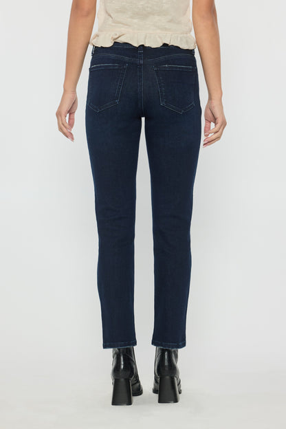 Mid Rise Slim Straight Jeans