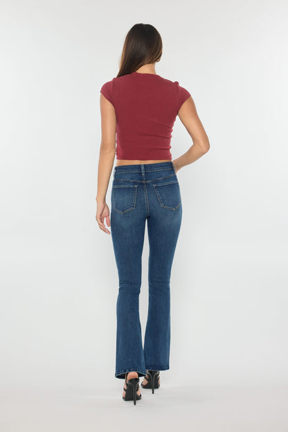 High Rise Hip Padded Bootcut Jeans