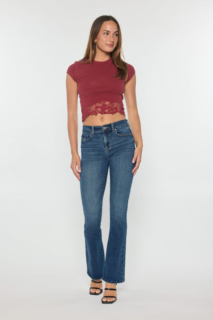High Rise Hip Padded Bootcut Jeans