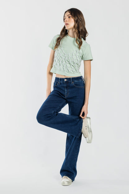 Mid Waist Relaxed Wide Leg Jeans