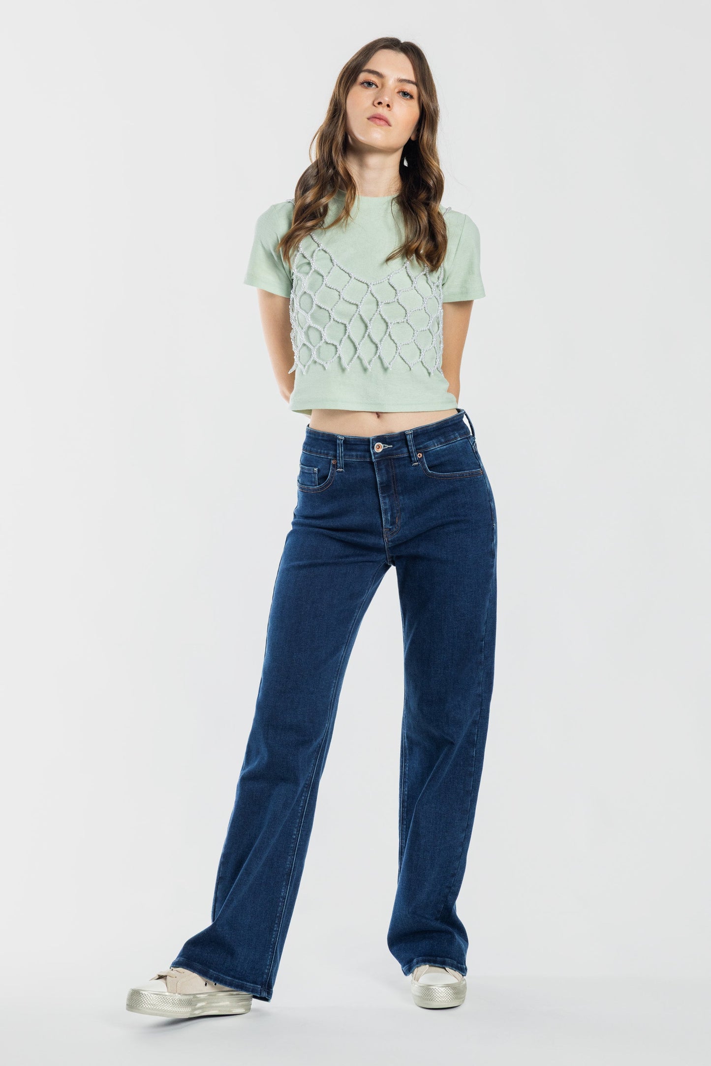 Mid Waist Relaxed Wide Leg Jeans