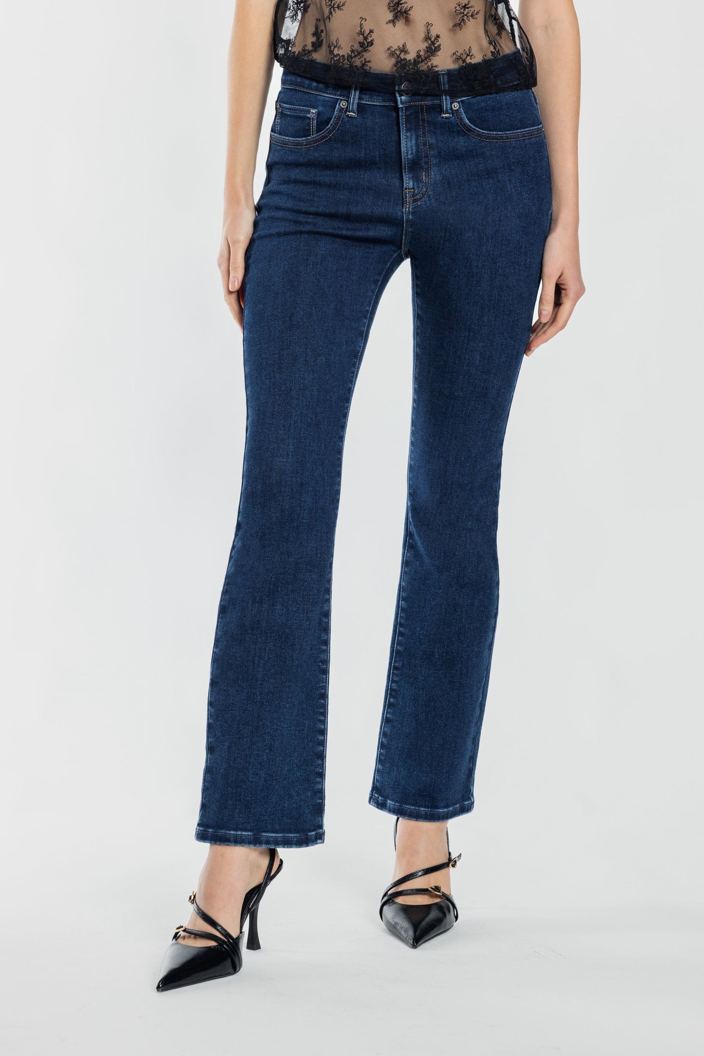 High Rise Baby Bootcut Jeans