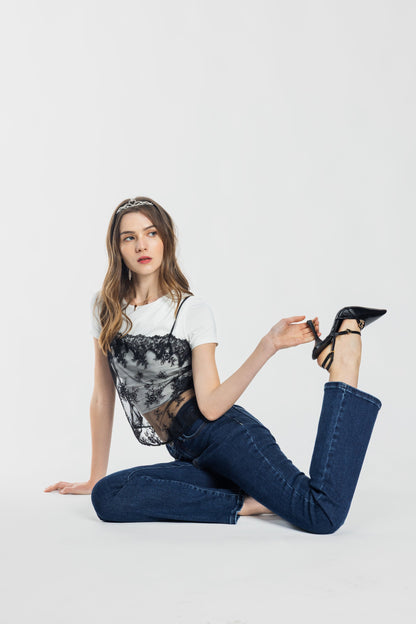 High Rise Baby Bootcut Jeans