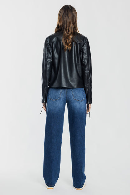 Mid Waist Loose Straight Jeans