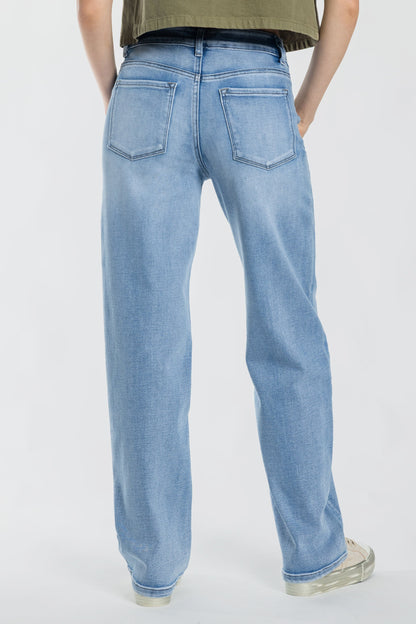 Mid Waist Loose Straight Jeans