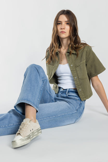 Mid Waist Loose Straight Jeans