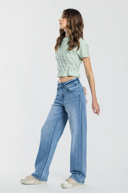 Mid Waist Loose Straight Jeans