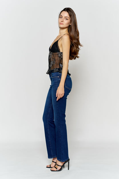 High Rise Slim Bootcut Jeans