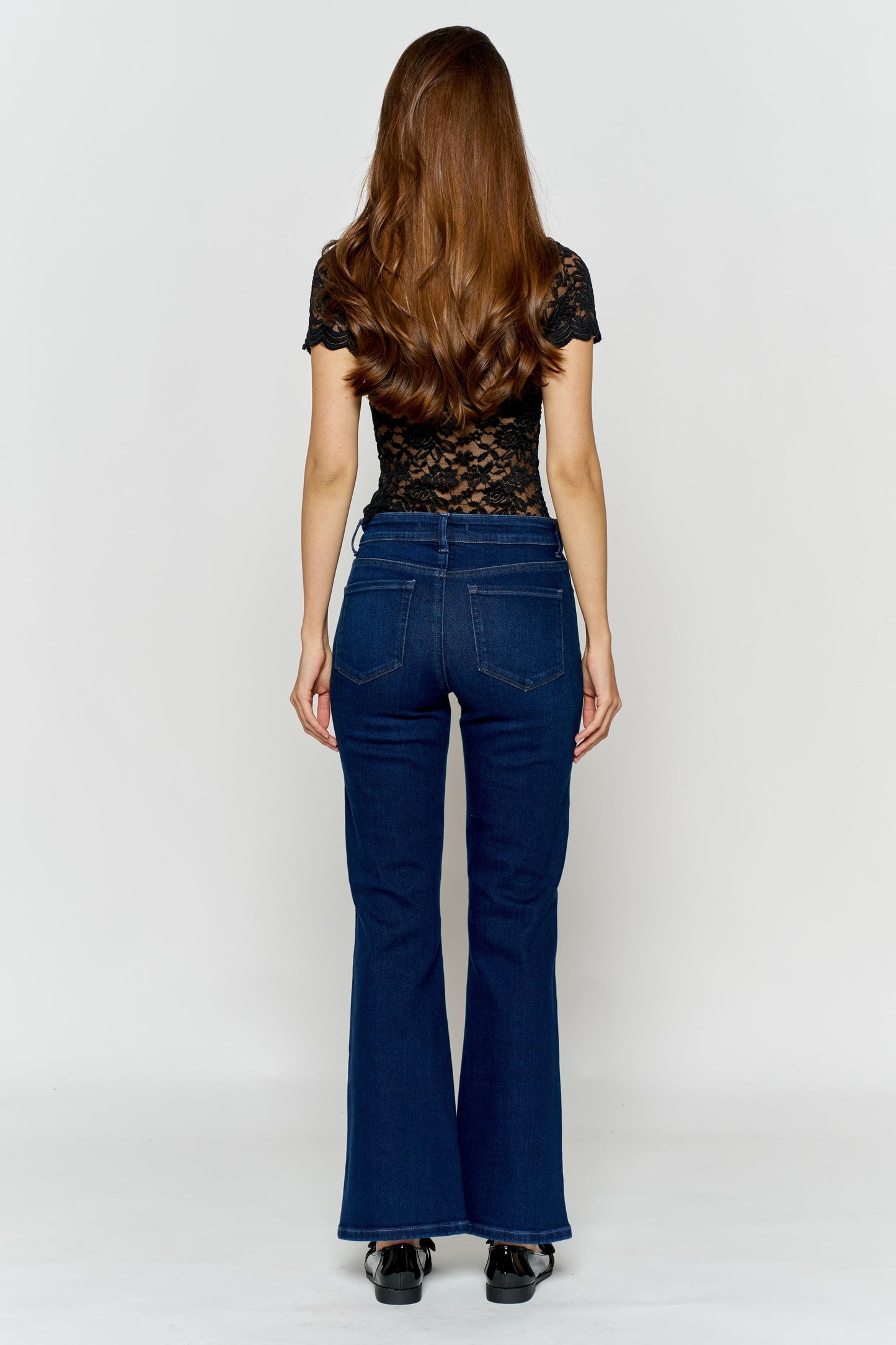 High Rise Ankle Wide Leg Jeans