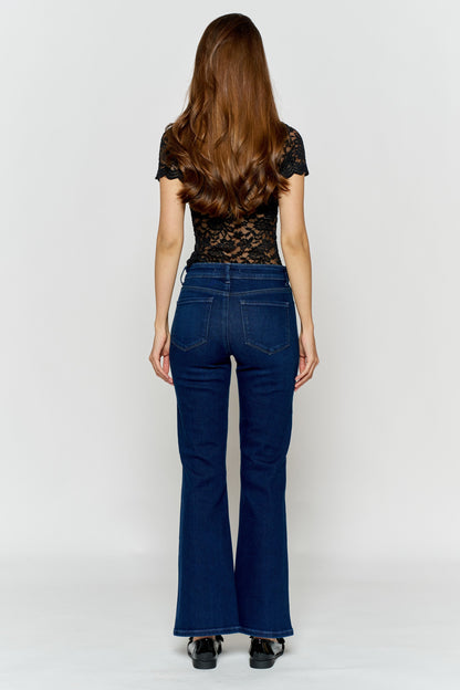 High Rise Ankle Wide Leg Jeans