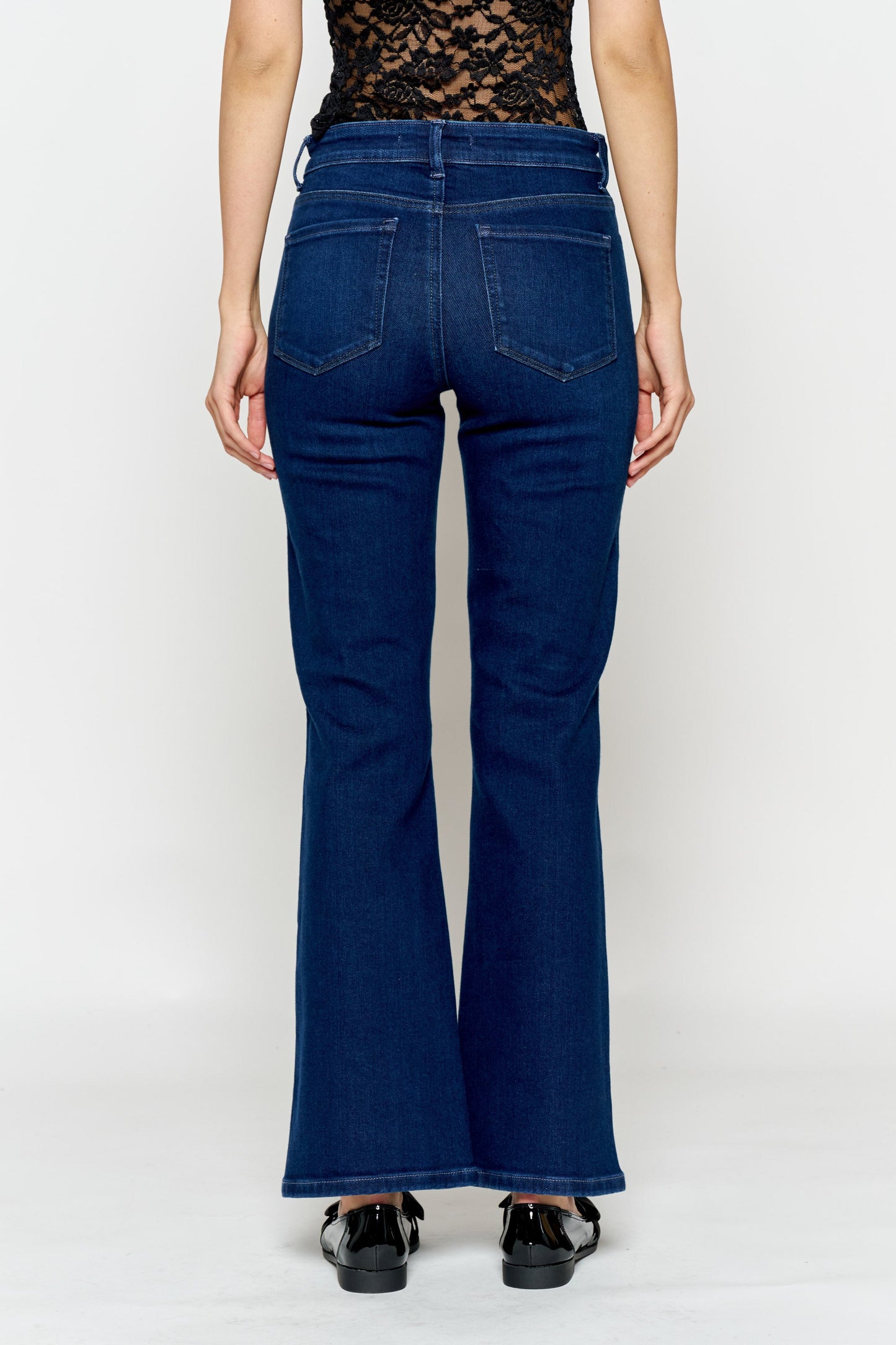 High Rise Ankle Wide Leg Jeans