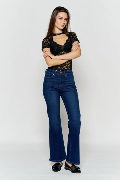 High Rise Ankle Wide Leg Jeans