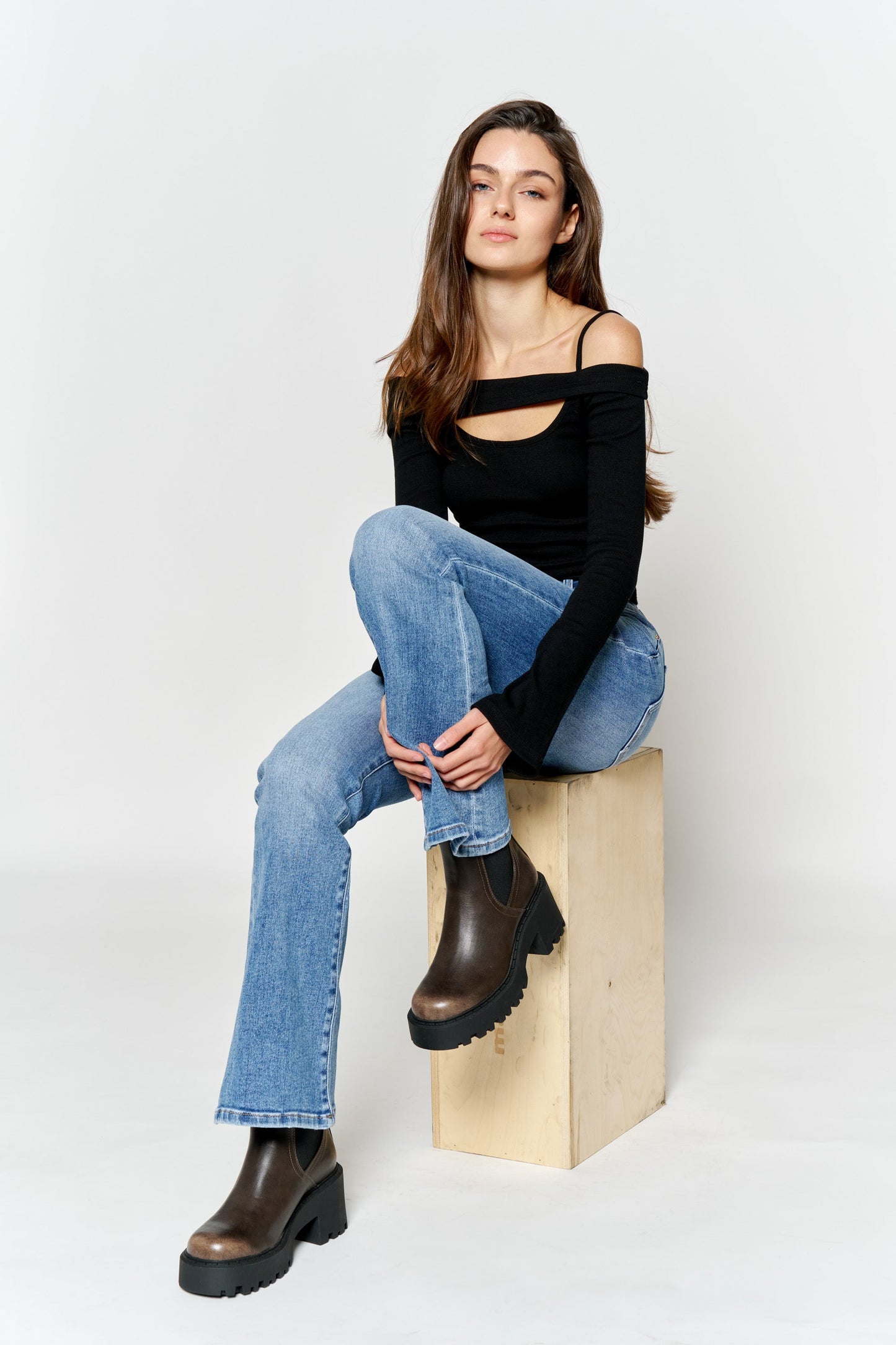 High Rise Bootcut Jeans
