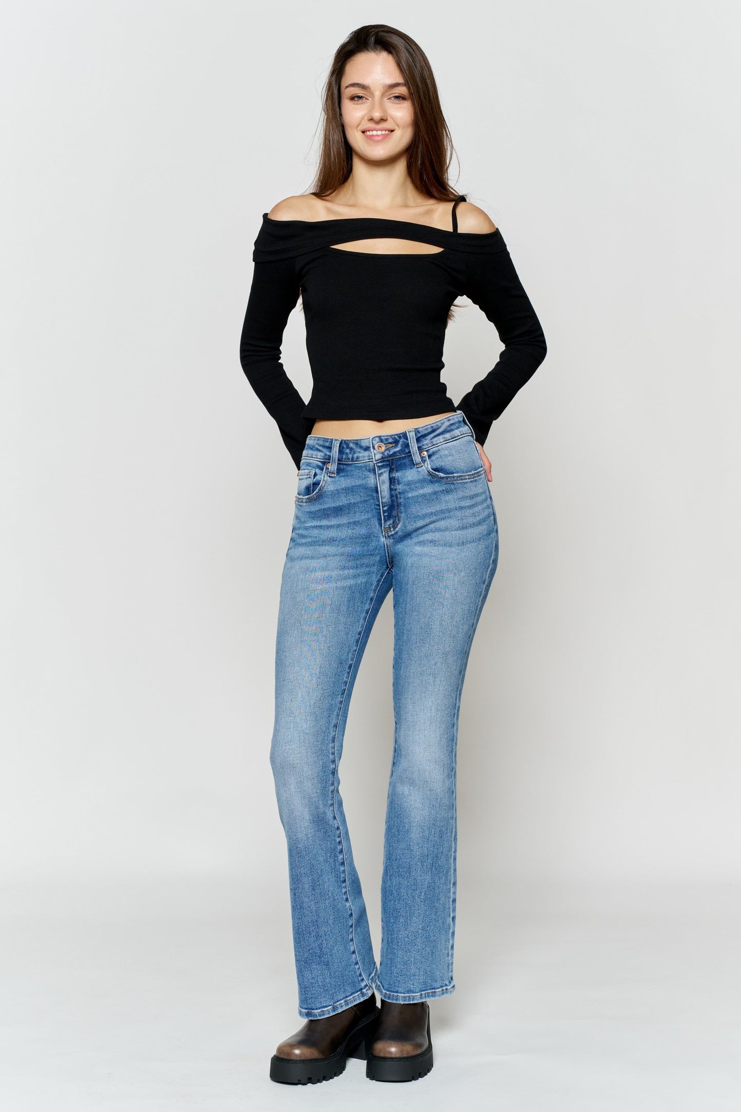 High Rise Bootcut Jeans