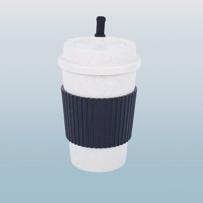 European Style Portable Travel Mug with Lid & Heat-Resistant Grip