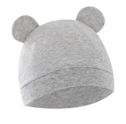 Baby Beanie Hat Set with Bear Ears, 4-Pack Cartoon Print Newborn Caps