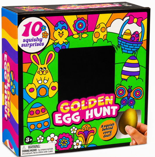 Golden Egg Hunt Easter Squishy Surprise Set – 10-Piece Fidget Toy