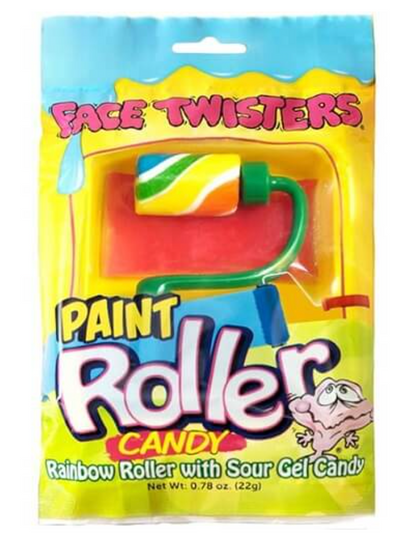 Face Twisters Sour Paint Roller Candy 2-Pack – Rainbow Roller with Sour Gel Candy, 0.78 oz Each