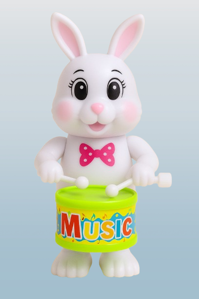 Wind-Up Drummer Animal Toy – Bunny, Elephant, or Puppy