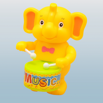 Wind-Up Drummer Animal Toy – Bunny, Elephant, or Puppy