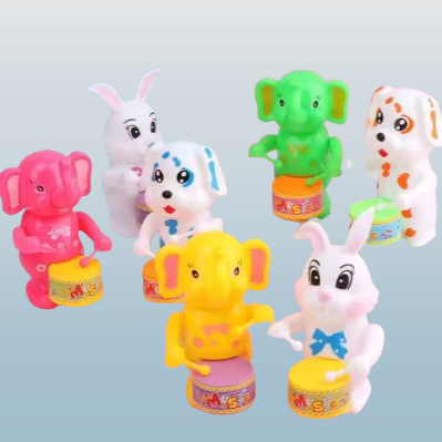 Wind-Up Drummer Animal Toy – Bunny, Elephant, or Puppy
