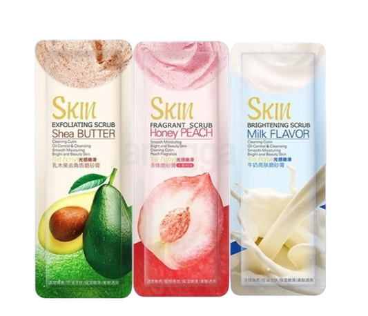 Fenyi Skin Scrub Mini Sachet – 3g (Shea Butter, Honey Peach, or Milk Flavor) - 2 Packs
