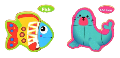 Safe Haven & CO Wooden Toddler Jigsaw Puzzle Set – 2 Pack Learning Puzzles (12–24 Months)