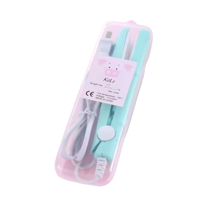 Mini Ceramic Hair Straightener & Curler – Compact Styling Iron (Non-US Plug)