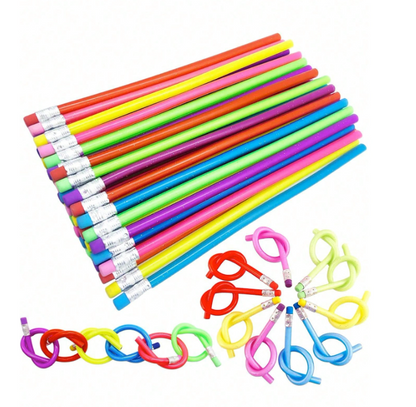6-Pack Flexible Bendable Pencils – With Erasers