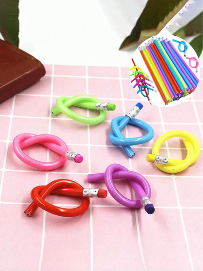6-Pack Flexible Bendable Pencils – With Erasers