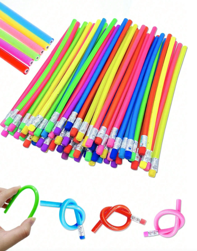 6-Pack Flexible Bendable Pencils – With Erasers