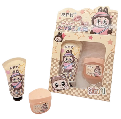Funny Character 2-in-1 Lip Balm & Hand Cream Set – Cute Moisturizing Gift Duo