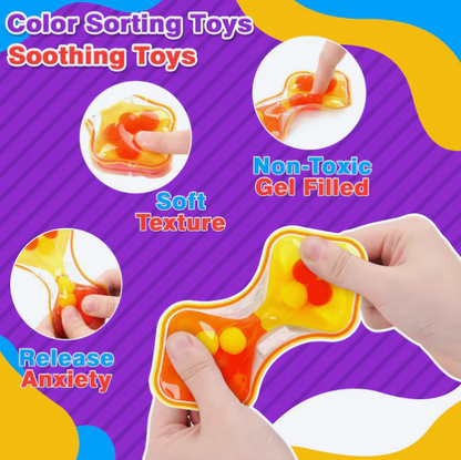 Gel Bead Sensory Fidget Strips – 2-Pack, Squeeze & Stretch Stress Relief Toy, Random Colors