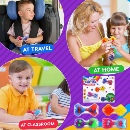 Gel Bead Sensory Fidget Strips – 2-Pack, Squeeze & Stretch Stress Relief Toy, Random Colors