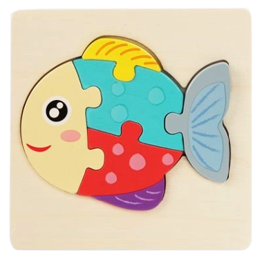 Safe Haven & CO Wooden Cartoon Puzzle for Toddlers – Early Learning Educational Toy