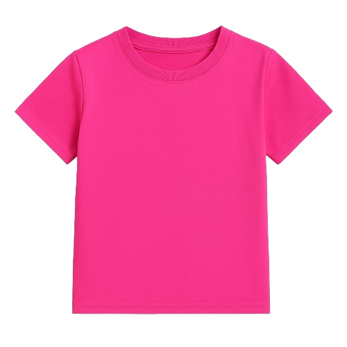 SHEIN Girls’ Solid Color Short Sleeve T-Shirt