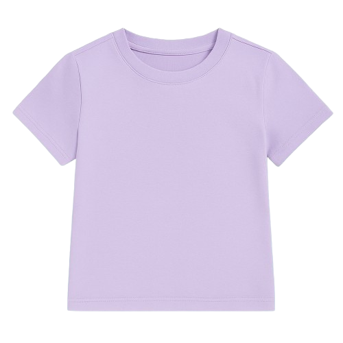 SHEIN Girls’ Solid Color Short Sleeve T-Shirt