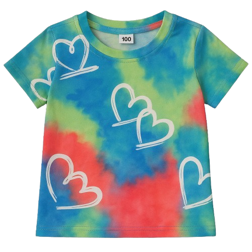 Girls' Casual Print Short Sleeve T-Shirt